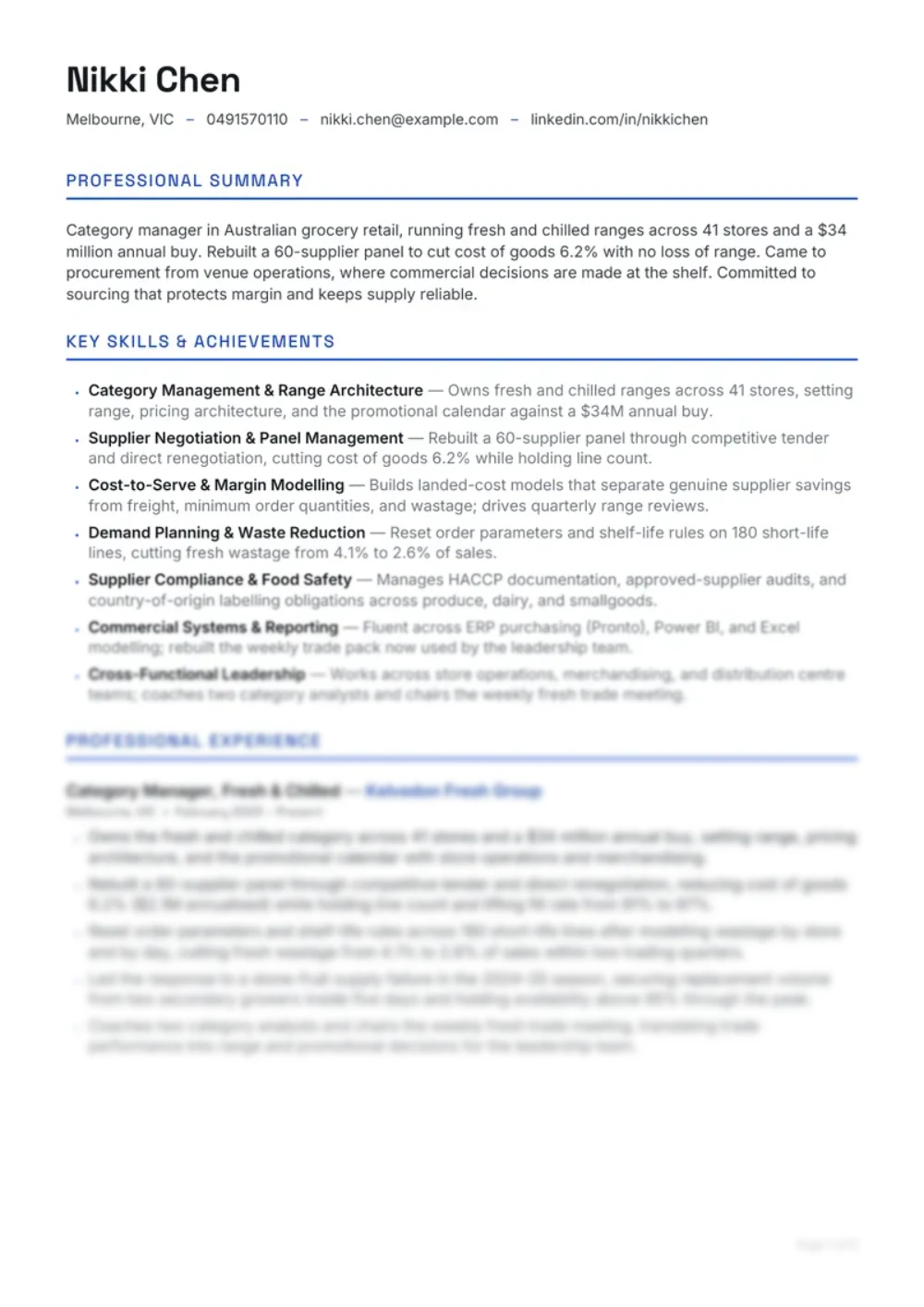 The same resume set in the Signal style.